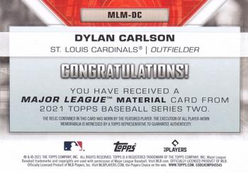 2021 Topps - Major League Material Relics (Series Two) #MLM-DC Dylan Carlson Back
