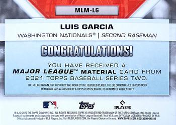 2021 Topps - Major League Material Relics (Series Two) #MLM-LG Luis Garcia Back
