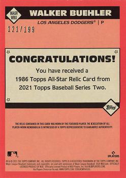 2021 Topps - 1986 Topps Baseball 35th Anniversary All-Stars Relics Black #86ASR-WBU Walker Buehler Back