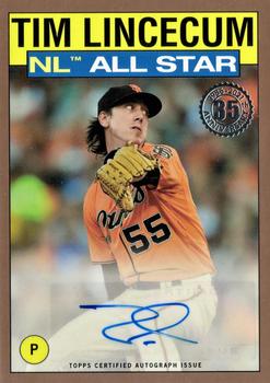 2021 Topps - 1986 Topps Baseball 35th Anniversary All-Stars Autographs Gold #86AS-TL Tim Lincecum Front