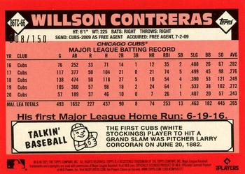 2021 Topps - 1986 Topps Baseball 35th Anniversary Chrome Silver Pack Blue (Series Two) #86TC-66 Willson Contreras Back