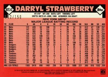 2021 Topps - 1986 Topps Baseball 35th Anniversary Chrome Silver Pack Blue (Series Two) #86TC-67 Darryl Strawberry Back