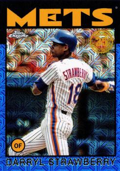 2021 Topps - 1986 Topps Baseball 35th Anniversary Chrome Silver Pack Blue (Series Two) #86TC-67 Darryl Strawberry Front