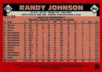 2021 Topps - 1986 Topps Baseball 35th Anniversary Chrome Silver Pack Green (Series Two) #86TC-55 Randy Johnson Back