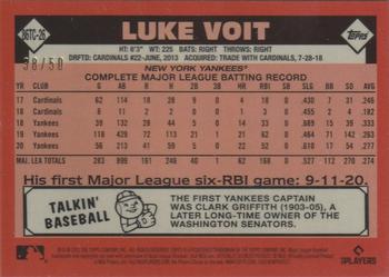 2021 Topps - 1986 Topps Baseball 35th Anniversary Chrome Silver Pack Gold (Series Two) #86TC-26 Luke Voit Back