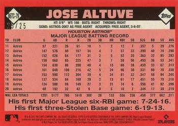 2021 Topps - 1986 Topps Baseball 35th Anniversary Chrome Silver Pack Orange (Series Two) #86TC-79 Jose Altuve Back