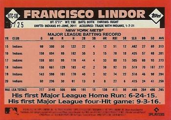 2021 Topps - 1986 Topps Baseball 35th Anniversary Chrome Silver Pack Orange (Series Two) #86TC-100 Francisco Lindor Back