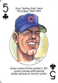 2015 Hero Decks Chicago Cubs Baseball Heroes Playing Cards #5♣ Stan Hack Front