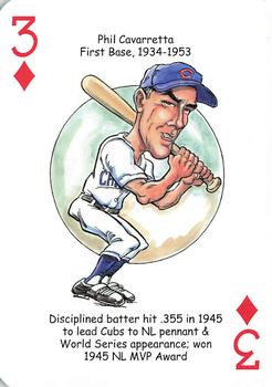 2015 Hero Decks Chicago Cubs Baseball Heroes Playing Cards #3♦ Phil Cavarretta Front