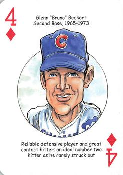 2015 Hero Decks Chicago Cubs Baseball Heroes Playing Cards #4♦ Glenn Beckert Front