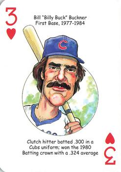 2015 Hero Decks Chicago Cubs Baseball Heroes Playing Cards #3♥ Bill Buckner Front