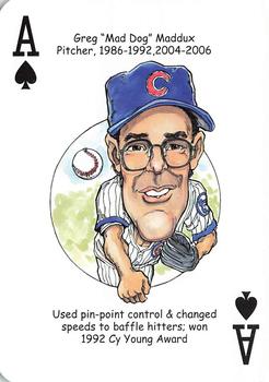 2015 Hero Decks Chicago Cubs Baseball Heroes Playing Cards #A♠ Greg Maddux Front