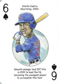 2015 Hero Decks Chicago Cubs Baseball Heroes Playing Cards #6♠ Starlin Castro Front