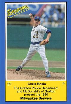1990 Milwaukee Brewers Police - Grafton Police Department and McDonald's of Grafton #NNO Chris Bosio Front