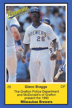 1990 Milwaukee Brewers Police - Grafton Police Department and McDonald's of Grafton #NNO Glenn Braggs Front