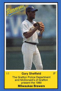 1990 Milwaukee Brewers Police - Grafton Police Department and McDonald's of Grafton #NNO Gary Sheffield Front