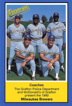 1990 Milwaukee Brewers Police - Grafton Police Department and McDonald's of Grafton #NNO Milwaukee Brewers Coaches Front