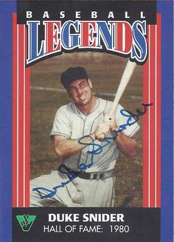 1998 Virginia Lottery Baseball Legends - Autographs #NNO Duke Snider Front