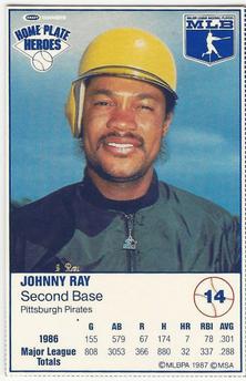 1987 Kraft Home Plate Heroes - White Back Samples #14 Johnny Ray Front
