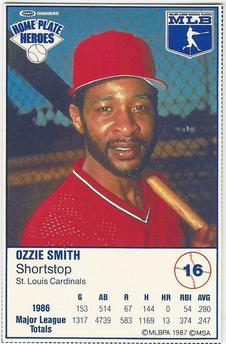 1987 Kraft Home Plate Heroes - White Back Samples #16 Ozzie Smith Front