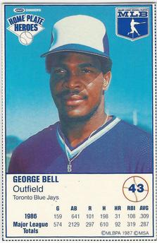 1987 Kraft Home Plate Heroes - White Back Samples #43 George Bell Front