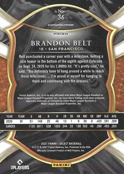 2021 Panini Select - Holo Prizm #36 Brandon Belt Back