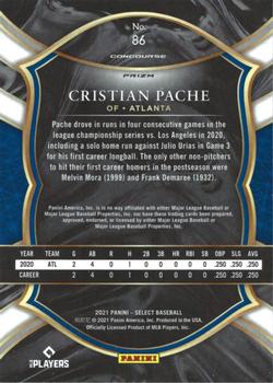 2021 Panini Select - Holo Prizm #86 Cristian Pache Back