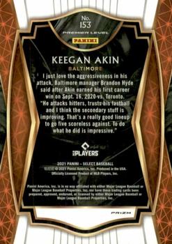 2021 Panini Select - Holo Prizm #153 Keegan Akin Back