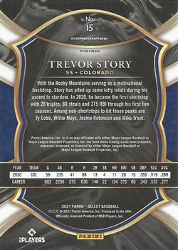 2021 Panini Select - Tri-Color Prizm #15 Trevor Story Back