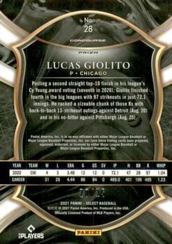 2021 Panini Select - Cracked Ice Prizm #28 Lucas Giolito Back