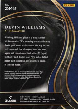 2021 Panini Select - 25-Man #25M-16 Devin Williams Back
