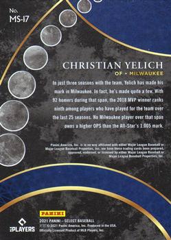2021 Panini Select - Moon Shots #MS-17 Christian Yelich Back