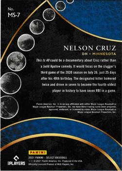 2021 Panini Select - Moon Shots Holo Prizm #MS-7 Nelson Cruz Back