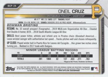 2021 Bowman Sapphire Edition #BCP-24 Oneil Cruz Back