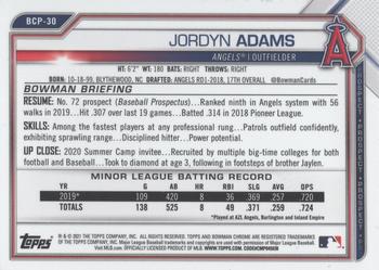 2021 Bowman Sapphire Edition #BCP-30 Jordyn Adams Back