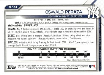2021 Bowman Sapphire Edition #BCP-50 Oswald Peraza Back