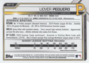 2021 Bowman Sapphire Edition #BCP-52 Liover Peguero Back