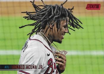 2021 Stadium Club - Red Foil #57 Ronald Acuña Jr. Front