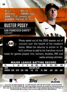 2021 Stadium Club - Red Foil #66 Buster Posey Back