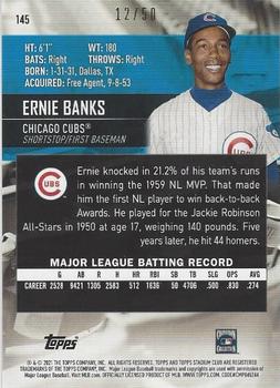 2021 Stadium Club - Blue Foil #145 Ernie Banks Back