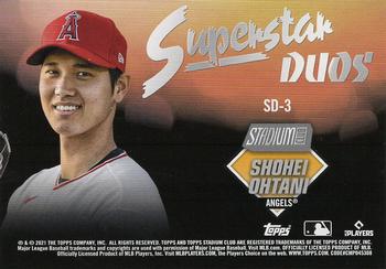 2021 Stadium Club - Superstar Duos #SD-3 Shohei Ohtani / Mike Trout Back