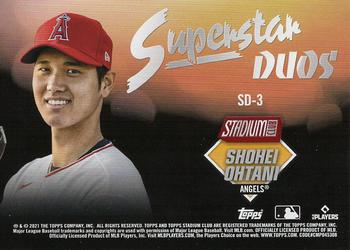 2021 Stadium Club - Superstar Duos Red #SD-3 Mike Trout / Shohei Ohtani Back