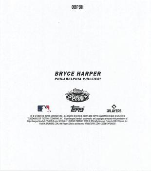 2021 Stadium Club - Oversized Base Master Photo Variation Toppers #OBPBH Bryce Harper Back