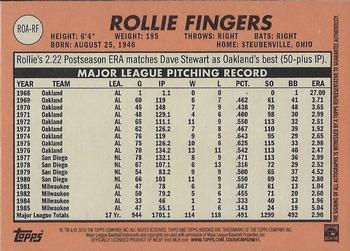 2018 Topps Heritage - Real One Autographs High Number #ROA-RF Rollie Fingers Back