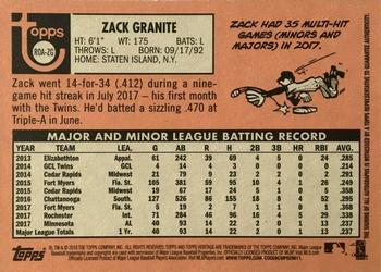 2018 Topps Heritage - Real One Autographs High Number #ROA-ZG Zack Granite Back