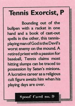 1992 Personality Comics Spoof Bogus Baseball #9 Tennis Exorcist Back