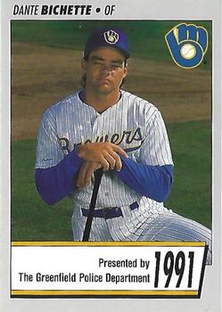 1991 Milwaukee Brewers Police - Greenfield Police Department #NNO Dante Bichette Front