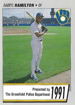 1991 Milwaukee Brewers Police - Greenfield Police Department #NNO Darryl Hamilton Front