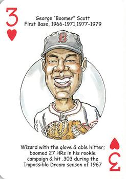2007 Hero Decks Boston Red Sox Baseball Heroes Playing Cards #3♥ George Scott Front
