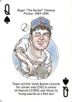2007 Hero Decks Boston Red Sox Baseball Heroes Playing Cards #Q♠ Roger Clemens Front
